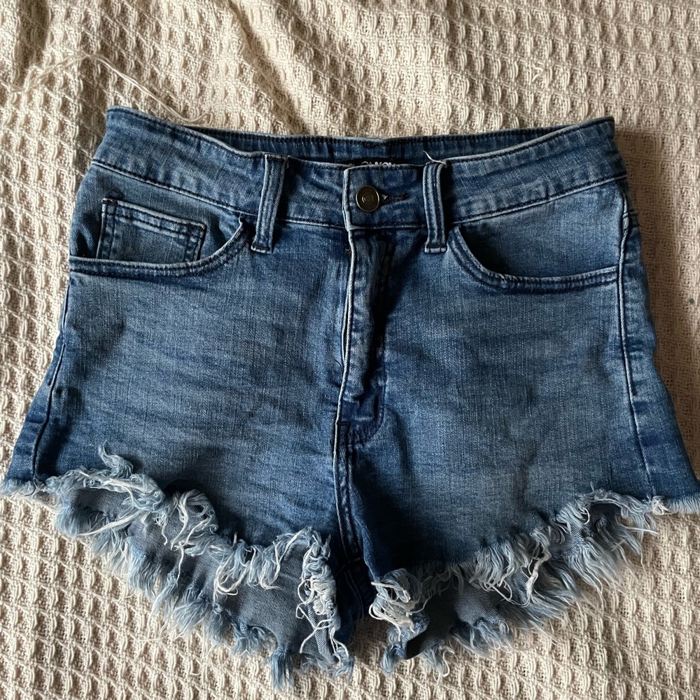 Fashion Nova High Waisted Blue Jean Shorts